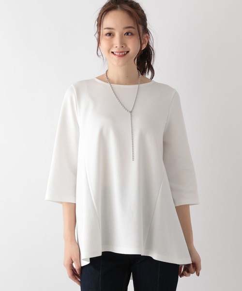 「GLOBAL WORK」 7分袖カットソー MEDIUM ブラック レディース