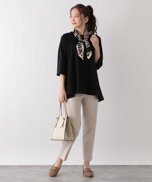 「GLOBAL WORK」 7分袖カットソー MEDIUM ブラック レディース