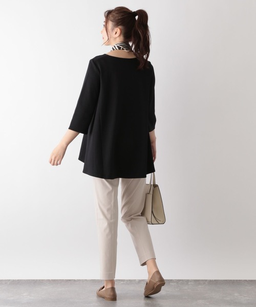 「GLOBAL WORK」 7分袖カットソー MEDIUM ブラック レディース
