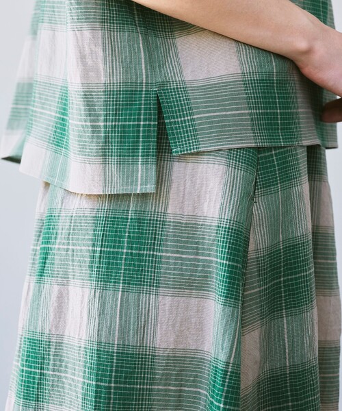 ◆MACKINTOSH LONDON チェック柄 ノーカラーブラウス/シャツ MACKINTOSH LONDON（マッキントッシュ ロンドン） ブラウス シャツ