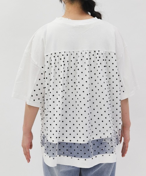 tシャツ 「洗える」ドットチュールプルオーバー レディース axes femme tシャツ ドットチュールプルオーバー レディース