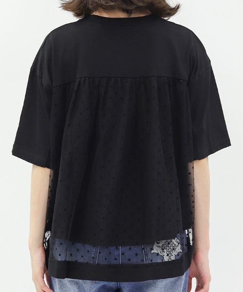 tシャツ 「洗える」ドットチュールプルオーバー レディース axes femme tシャツ ドットチュールプルオーバー レディース