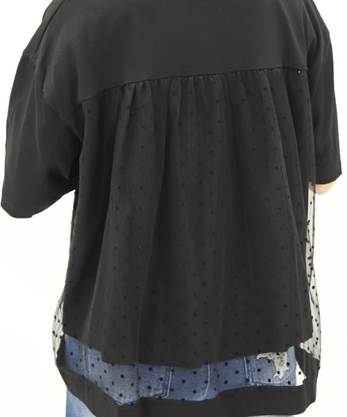 tシャツ 「洗える」ドットチュールプルオーバー レディース ドットチュールプルオーバー（Tシャツ/カットソー）｜axes femme