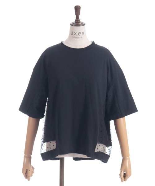 tシャツ 「洗える」ドットチュールプルオーバー レディース axes femme tシャツ ドットチュールプルオーバー レディース