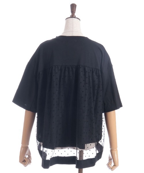 axes femme tシャツ ドットチュールプルオーバー レディース