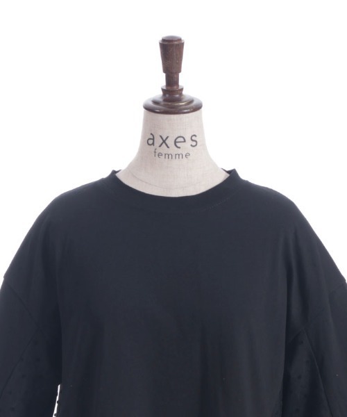 tシャツ 「洗える」ドットチュールプルオーバー レディース axes femme tシャツ ドットチュールプルオーバー レディース
