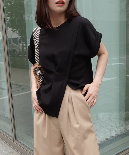 CORNERS（コーナーズ） tシャツ タック入りフレンチスリーブスリットT