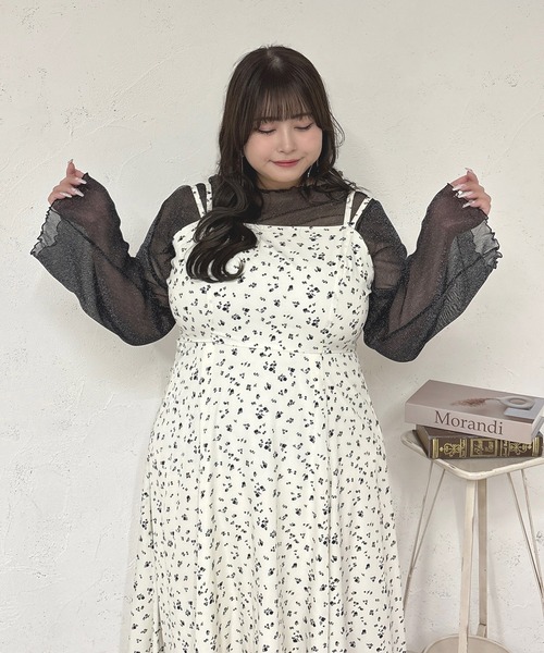 Louiosy ワンピース 「大きいサイズ」アシメフレアキャミ