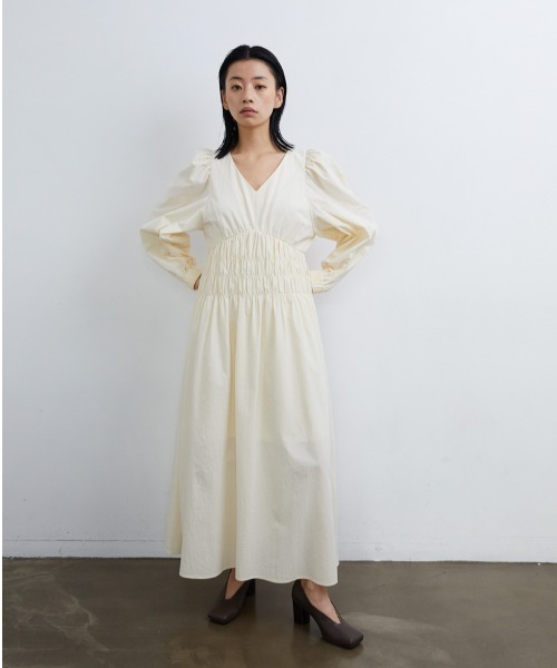 CASA FLINE カーサフライン ワンピース レディース 【古着】【中古】 CASA FLINE（カーサフライン） 長袖ワンピース FREE ベージュ