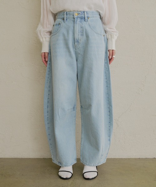 「PUAL CE CIN」 加工デニムパンツ SMALL グレー レディース