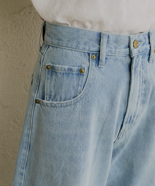「PUAL CE CIN」 加工デニムパンツ SMALL グレー レディース