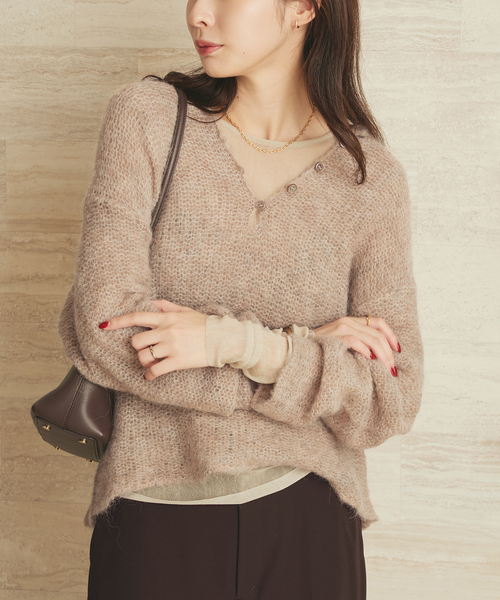 plage☆ALPACA MIX BUTTON ニット plage ニット セーター ALPACA MIX