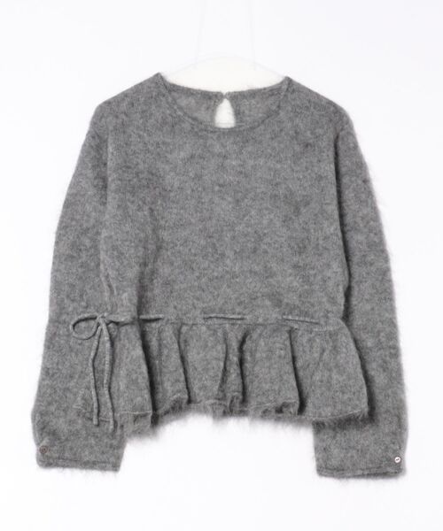 ニット セーター mohair ribbon peplum knit pullover /モヘアリボン