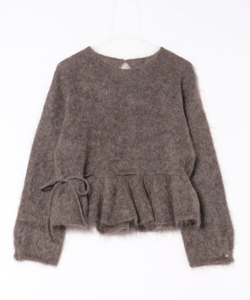 ニット セーター mohair ribbon peplum knit pullover /モヘアリボン