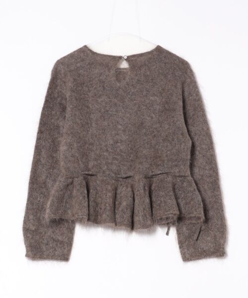 ニット セーター mohair ribbon peplum knit pullover /モヘアリボン