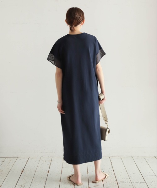 「NOMBRE IMPAIR」 半袖ワンピース FREE ネイビー レディース_画像8