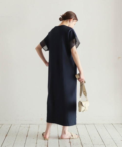 「NOMBRE IMPAIR」 半袖ワンピース FREE ネイビー レディース_画像9