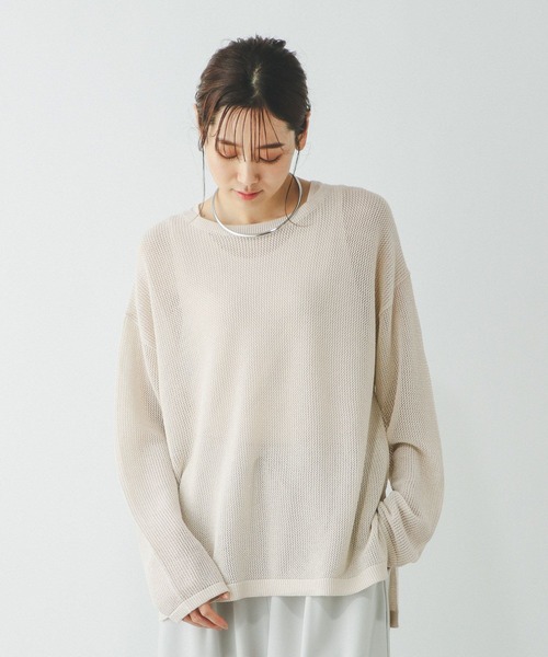 「GLOBAL WORK」 長袖ニット MEDIUM イエロー レディース_画像4