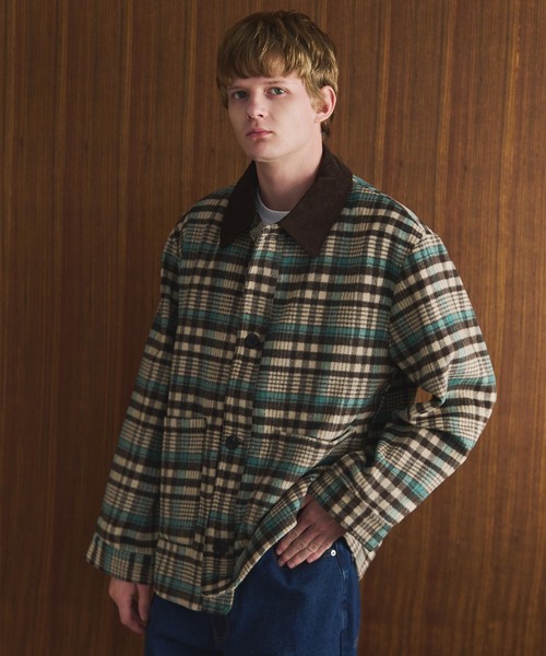 OSKR ブルゾン アウター OSKR別注 シャギーチェックブルゾン メンズ