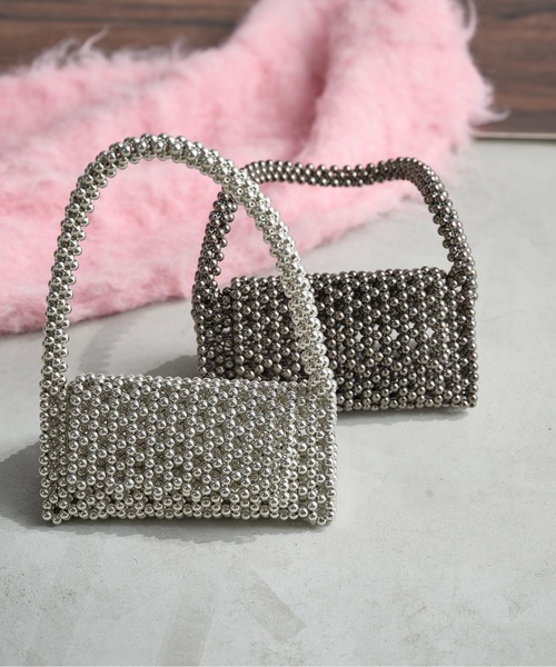 THE Yon ショルダーバッグ バッグ ビーズデザインパーティーバッグ