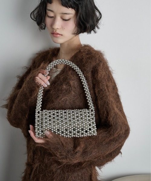 THE Yon ショルダーバッグ バッグ ビーズデザインパーティーバッグ
