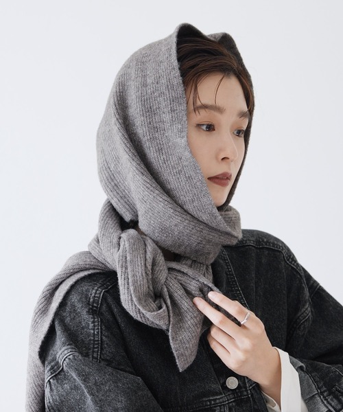 Yeoun マフラー ストール もちもちニットフード付きマフラー