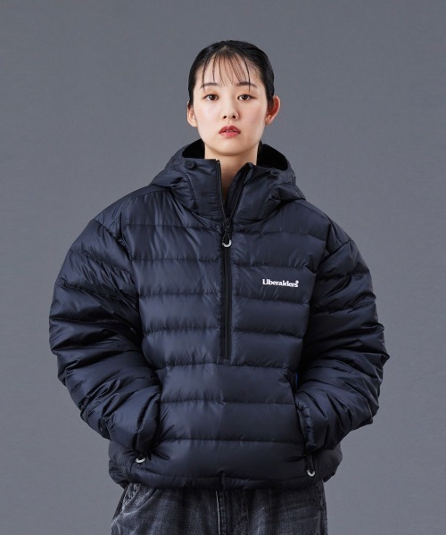 ダウンジャケット ダウン Liberaiders DOWN HALF ZIP HOODIE（リベレイダース ダウン ハーフジップ フーディ） メンズの画像
