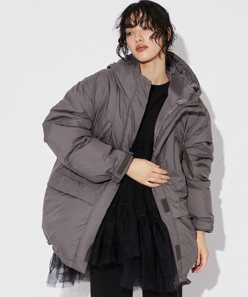 「FIRST DOWN」 ダウンジャケット S チャコールグレー レディース_画像5