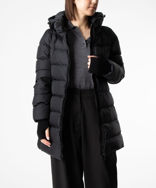 HERNO ヘルノ　ウール&ナイロン　Aラインダウンジャケット　38 美品 HERNO（ヘルノ） ダウンコート ダウンジャケット HERNO A-Shape DOWN