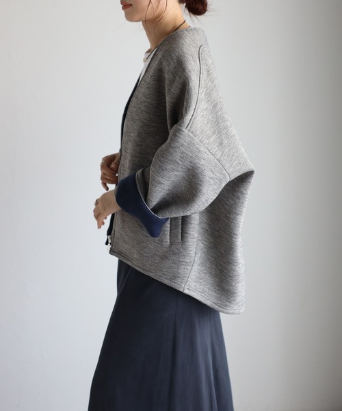 「＆HALF」 「noa-ge」ブルゾン M グレー レディース_画像3