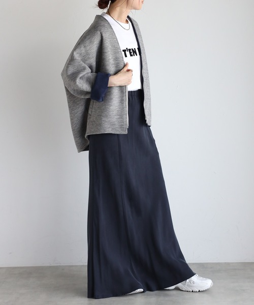 「＆HALF」 「noa-ge」ブルゾン M グレー レディース_画像8