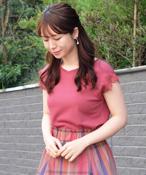 「STRAWBERRY-FIELDS」 ノースリーブニット - ホワイト レディース_画像3