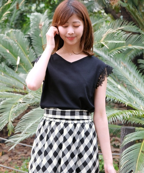 「STRAWBERRY-FIELDS」 ノースリーブニット - ホワイト レディース_画像6