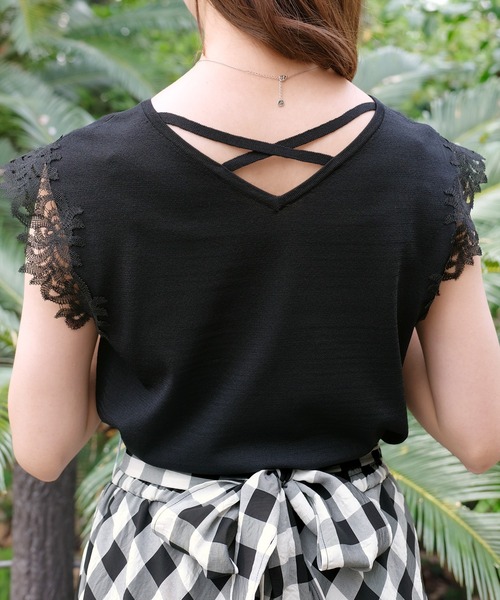 「STRAWBERRY-FIELDS」 ノースリーブニット - ホワイト レディース_画像8