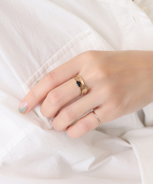 Lilas 指輪 リング OVオニキスメレブラックダイヤリング K10