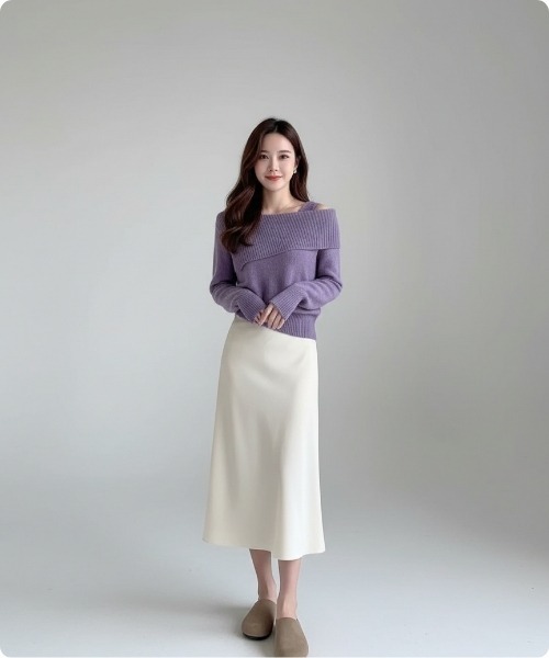 I.O.E ニット セーター オフショルダー ニット プルオーバー