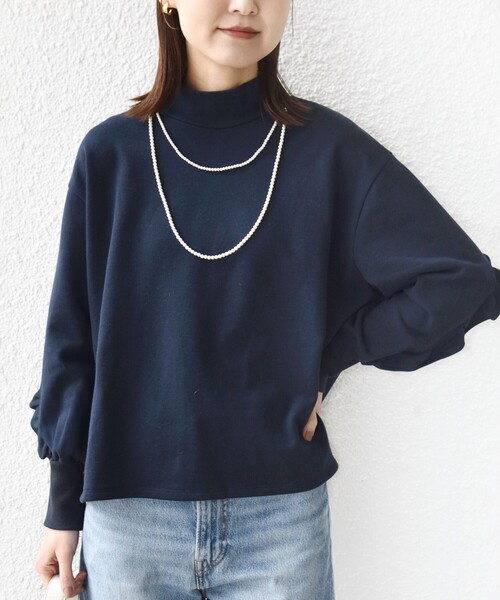 SHIPS（シップス） tシャツ 「WEB限定」「手洗い可能」モックネック 袖