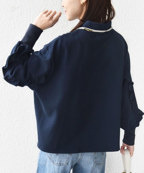 SHIPS（シップス） tシャツ 「WEB限定」「手洗い可能」モックネック 袖