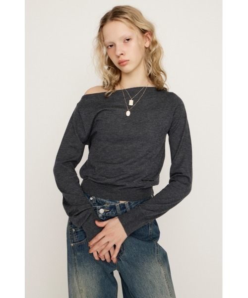 SLY（スライ） ニット セーター OFF SHOULDER 2WAY HG TOPS オフ