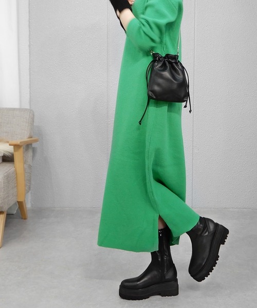 「minia」 ブーツ LL ブラック レディース_画像4