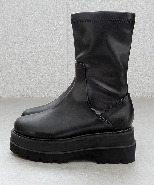 「minia」 ブーツ LL ブラック レディース_画像9