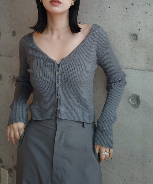 「y/m by RIKA」 ニットカーディガン FREE ブラック レディース_画像2