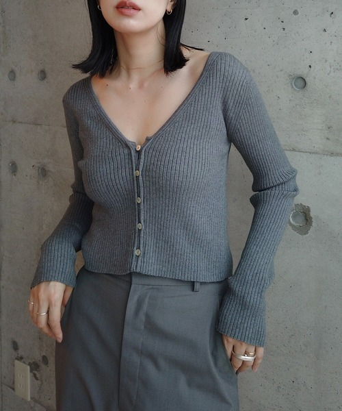 「y/m by RIKA」 ニットカーディガン FREE ブラック レディース_画像4