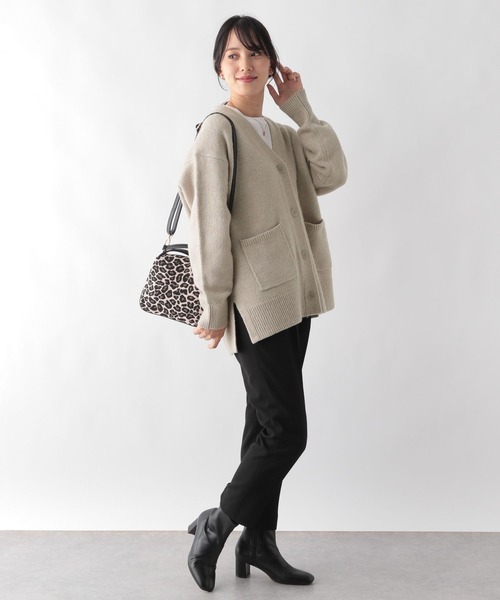 「GLOBAL WORK」 ニットカーディガン MEDIUM グレイッシュベージュ レディース_画像4