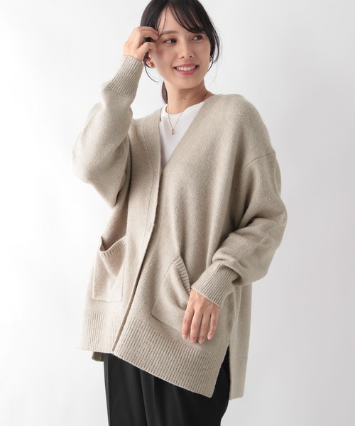 「GLOBAL WORK」 ニットカーディガン MEDIUM グレイッシュベージュ レディース_画像6