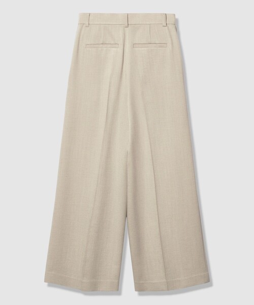 ワイドパンツ パンツ 「セットアップ対応商品」オックスストレッチタックワイドパンツ レディースの画像
