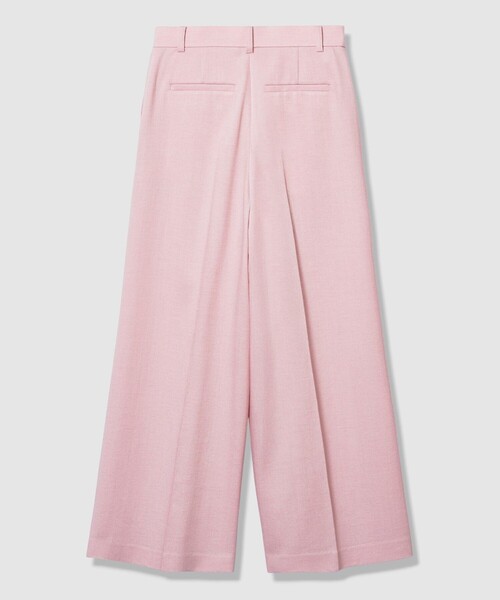 ワイドパンツ パンツ 「セットアップ対応商品」オックスストレッチタックワイドパンツ レディースの画像