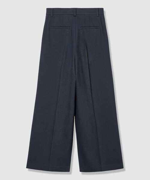 ワイドパンツ パンツ 「セットアップ対応商品」オックスストレッチタックワイドパンツ レディースの画像