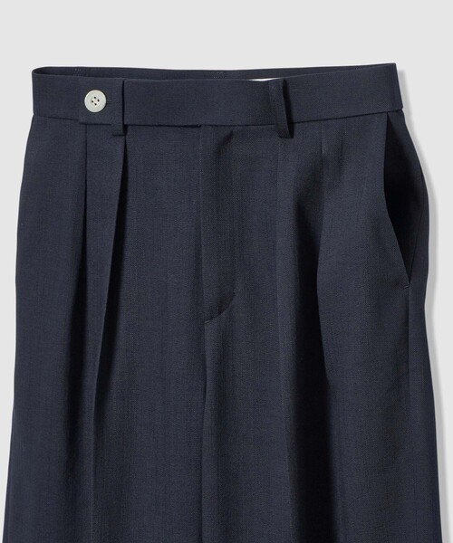 ワイドパンツ パンツ 「セットアップ対応商品」オックスストレッチタックワイドパンツ レディースの画像