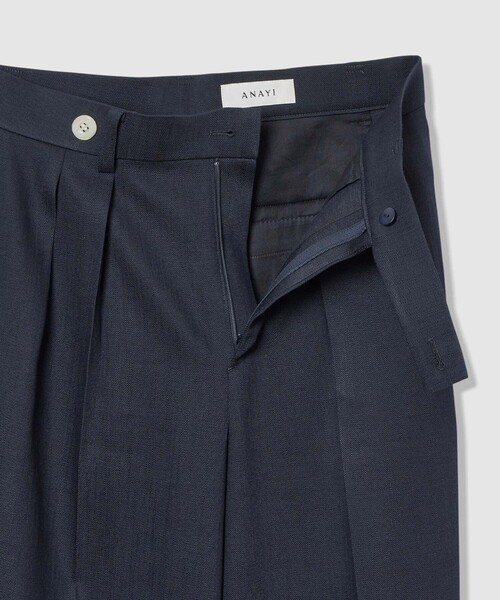 ワイドパンツ パンツ 「セットアップ対応商品」オックスストレッチタックワイドパンツ レディースの画像
